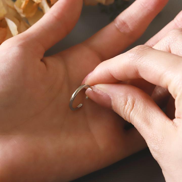 イヤーカフ プラチナ イヤカフ PT950 レディース プラチナ950 ノンホール ピアス ウェーブ ノンホールピアス 片耳 | DEVAS | 09