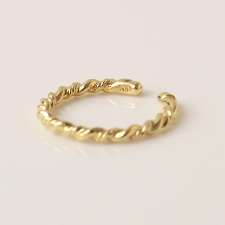 【土日限定2000円OFFクーポン有】 イヤーカフ 18金 イヤカフ k18 18k レディース ノンホール ピアス スパイラル ひねり ノンホールピアス 片耳 | DEVAS | 02