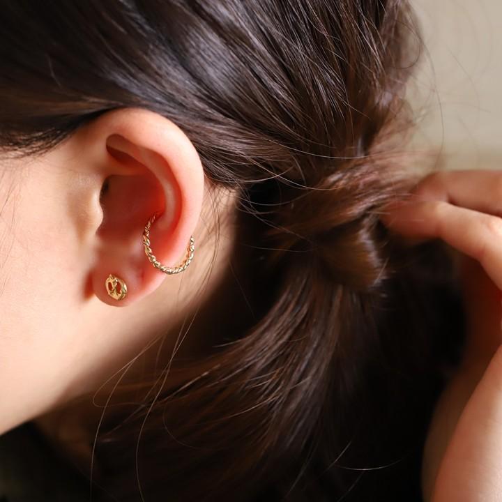 【土日限定2000円OFFクーポン有】 イヤーカフ 18金 イヤカフ k18 18k レディース ノンホール ピアス スパイラル ひねり ノンホールピアス 片耳 | DEVAS | 05