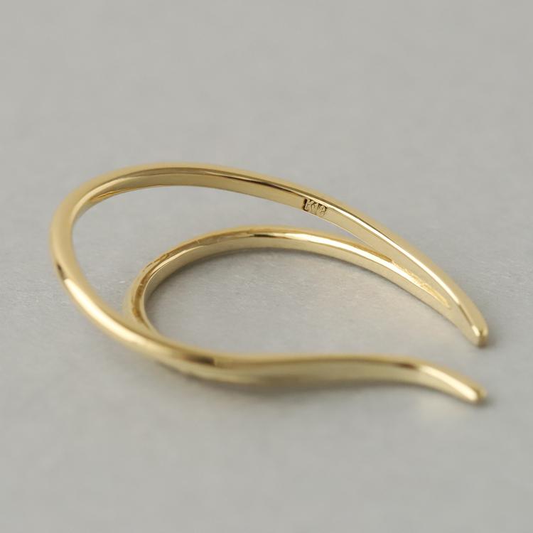 【土日限定3500円OFFクーポン有】 イヤーカフ 18金 イヤカフ k18 18k レディース ノンホール ピアス 2連 ダブル 重ね付け ノンホールピアス 片耳 大ぶり | DEVAS | 13