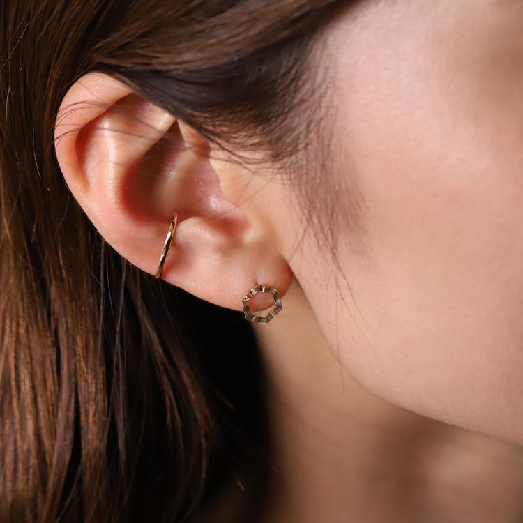 イヤーカフ 10金 イヤカフ k10 10k レディース ノンホール ピアス  フィット 10 金 ノンホールピアス シンプル ゴールド 小さめ つけっぱなし 【在庫限り】 | DEVAS | 09