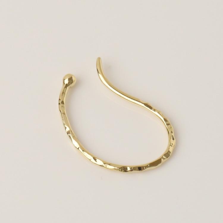 【土日限定2000円OFFクーポン有】 イヤーカフ 18金 イヤカフ k18 18k レディース ノンホール ピアス 凸凹 槌目 ノンホールピアス 片耳 大ぶり | DEVAS | 07