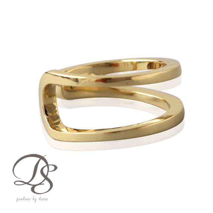 【土日限定3500円OFFクーポン有】 イヤーカフ 18金 イヤカフ k18 18k レディース ノンホール ピアス 2連 ダブル 重ね付け ノンホールピアス 片耳 | DEVAS