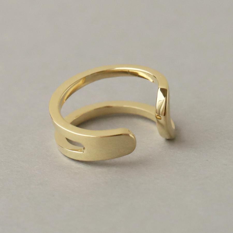 【土日限定3500円OFFクーポン有】 イヤーカフ 18金 イヤカフ k18 18k レディース ノンホール ピアス 2連 ダブル 重ね付け ノンホールピアス 片耳 | DEVAS | 06