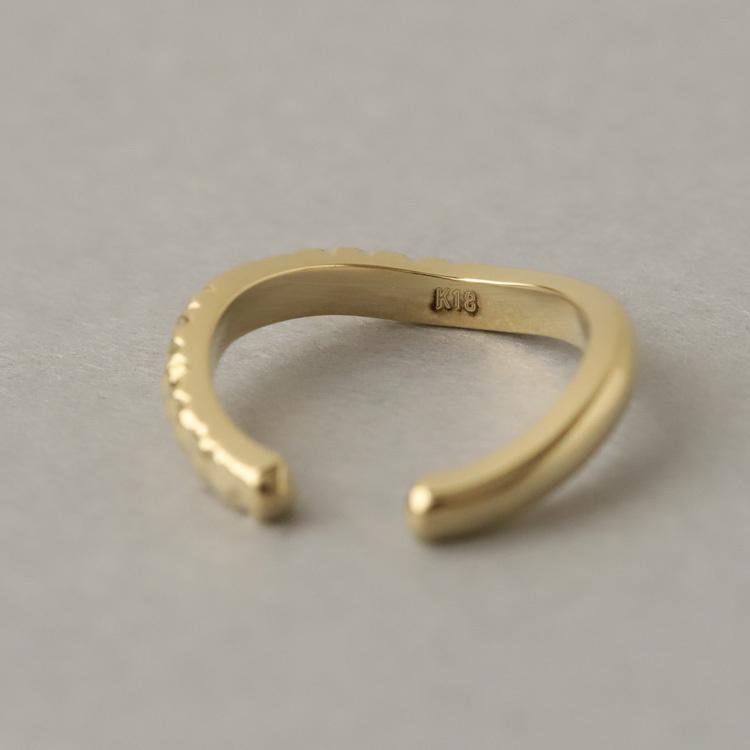 【土日限定2000円OFFクーポン有】 イヤーカフ 18金 イヤカフ k18 18k レディース ノンホール ピアス ウェーブ 凸凹 ノンホールピアス つけっぱなし 片耳 | DEVAS | 11