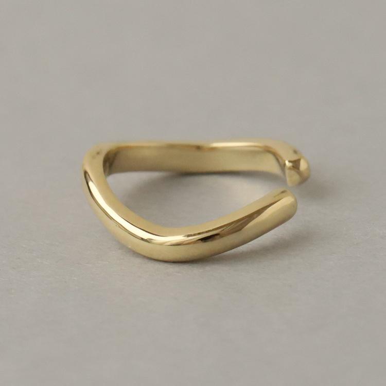 【土日限定2000円OFFクーポン有】 イヤーカフ 18金 イヤカフ k18 18k レディース ノンホール ピアス ウェーブ 凸凹 ノンホールピアス つけっぱなし 片耳 | DEVAS | 05