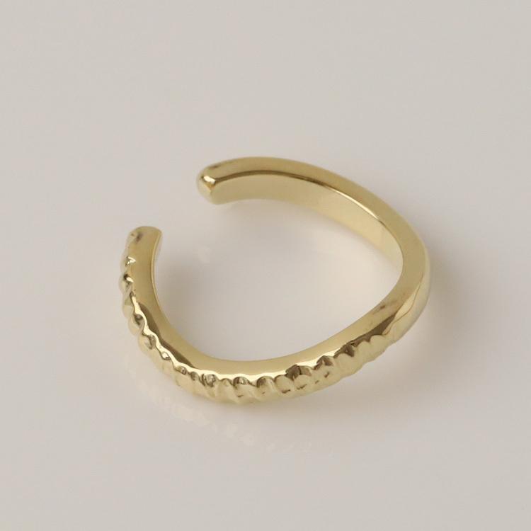 【土日限定2000円OFFクーポン有】 イヤーカフ 18金 イヤカフ k18 18k レディース ノンホール ピアス ウェーブ 凸凹 ノンホールピアス つけっぱなし 片耳 | DEVAS | 07