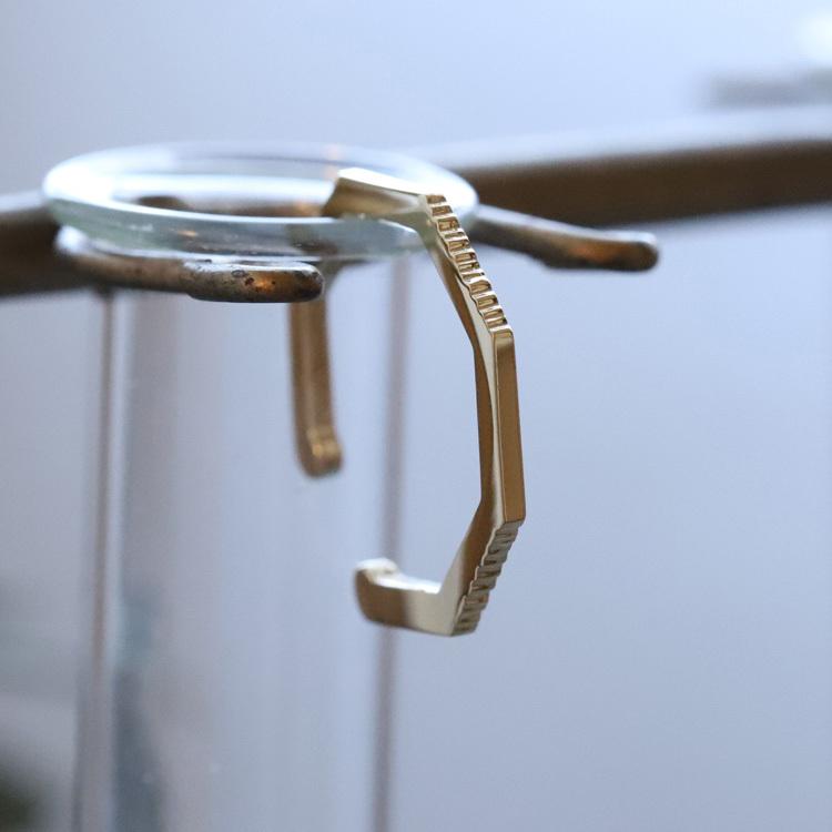 【土日限定3500円OFFクーポン有】 イヤーカフ 18金 イヤカフ k18 18k レディース ノンホール ピアス 八角形 オクタゴン ノンホールピアス 大ぶり 片耳 | DEVAS | 01