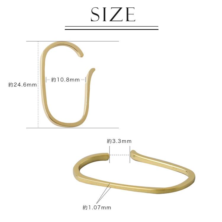 【土日限定2000円OFFクーポン有】 イヤーカフ 18金 イヤカフ k18 18k レディース ノンホール ピアス 楕円 ノンホールピアス つけっぱなし 大ぶり 片耳 | DEVAS | 11