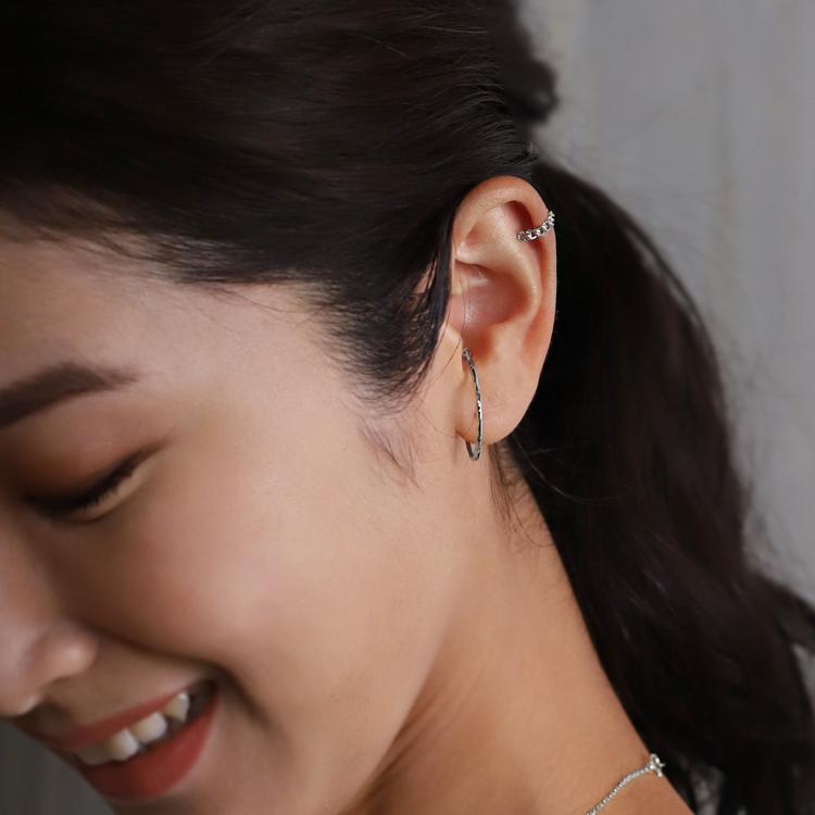 プラチナイヤカフ イヤカフ プラチナ レディース チェーンデザイン チェーン プラチナ950 イヤーカフ ノンホールピアス PT シンプル おしゃれ 地金 片耳 | DEVAS | 12