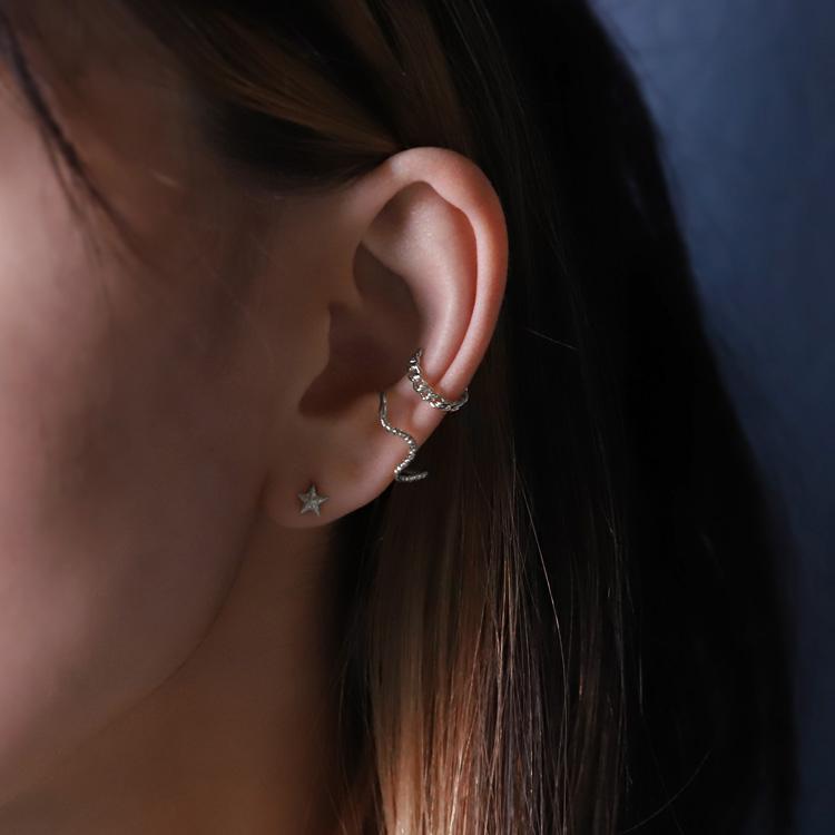 プラチナイヤカフ イヤカフ プラチナ レディース チェーンデザイン チェーン プラチナ950 イヤーカフ ノンホールピアス PT シンプル おしゃれ 地金 片耳 | DEVAS | 13