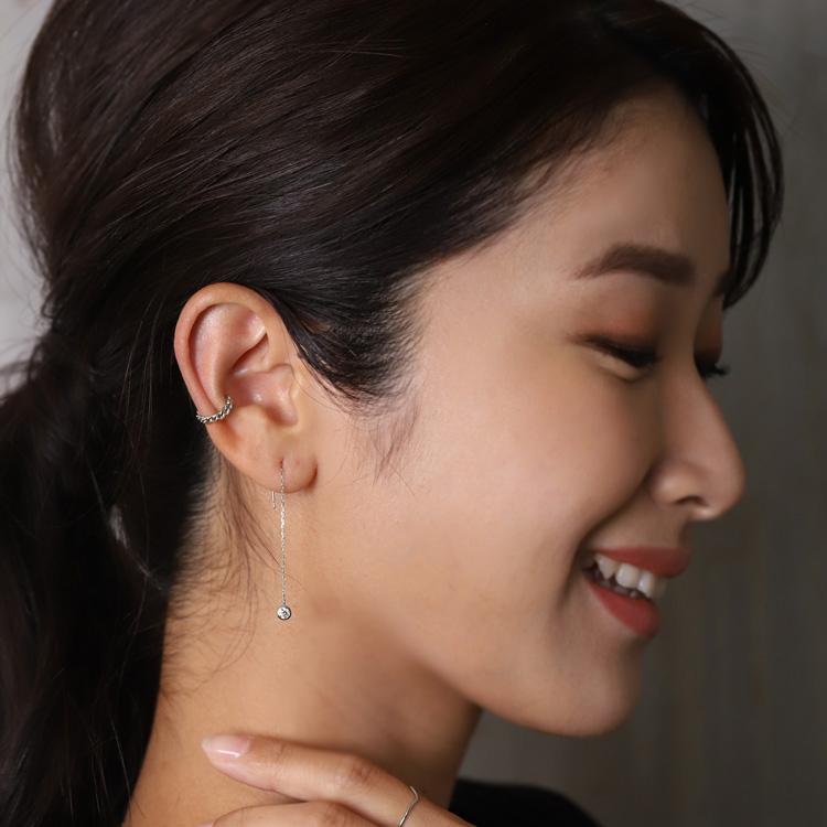 プラチナイヤカフ イヤカフ プラチナ レディース チェーンデザイン チェーン プラチナ950 イヤーカフ ノンホールピアス PT シンプル おしゃれ 地金 片耳 | DEVAS | 02