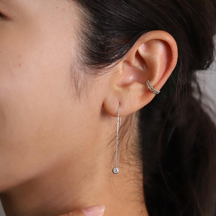 プラチナイヤカフ イヤカフ プラチナ レディース チェーンデザイン チェーン プラチナ950 イヤーカフ ノンホールピアス PT シンプル おしゃれ 地金 片耳 | DEVAS | 03