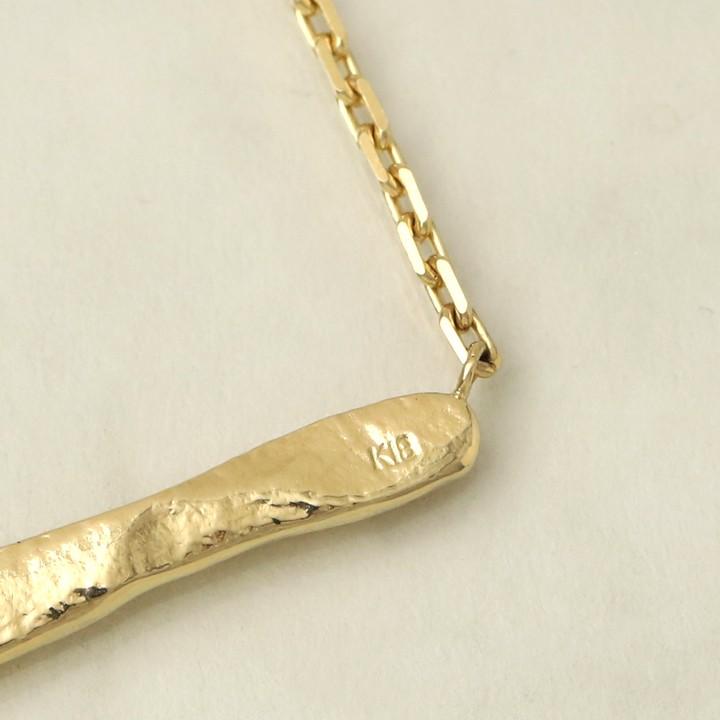 18金ネックレス k18 ネックレス 18金 レディース メンズ 刻印 ネーム バー 名入れ ネームネックレス 18k ゴールド シンプル あずきチェーン 小豆 45cm 47cm｜devas｜06