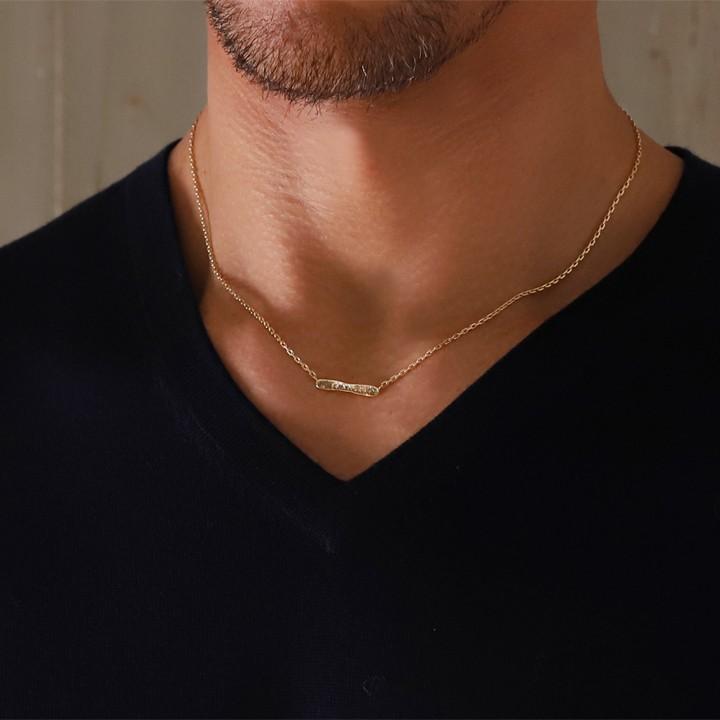 18金ネックレス k18 ネックレス 18金 レディース メンズ 刻印 ネーム バー 名入れ ネームネックレス 18k ゴールド シンプル あずきチェーン 小豆 45cm 47cm｜devas｜07