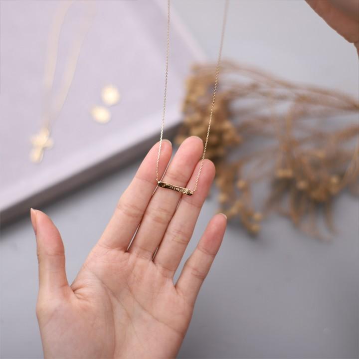 【土日限定3500円OFFクーポン有】 18金ネックレス k18 ネックレス 18金 レディース 刻印 ネーム バー 名入れ ネームネックレス 18k k18ネックレス 18 金 | DEVAS | 07