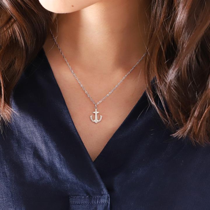 ペンダントトップ プラチナ ネックレス トップ ペンダント レディース Pt950 アンカー 錨 ミル打ち プラチナペンダント プラチナネックレストップ シンプル | DEVAS | 08