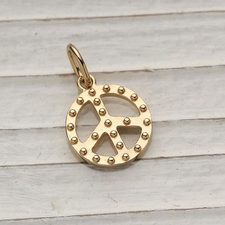 【2/4 値上げ対象】 ペンダントトップ 18金 k18 18金ネックレス ペンダント レディース ピースマーク ミル打ち 18k 18金ペンダントトップ | DEVAS | 01