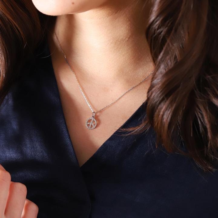 ペンダントトップ プラチナ ネックレス トップ ペンダント レディース Pt950 ピースマーク 平和 ミル打ち プラチナペンダント プラチナネックレストップ | DEVAS | 02