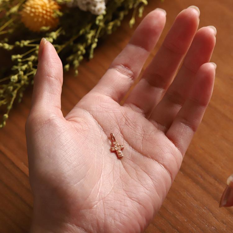 【土日限定1500円OFFクーポン有】 ペンダントトップ 18金 k18 ピンクゴールド 18金ネックレス ペンダント レディース クロス 18k 18金ペンダントトップ | DEVAS | 08