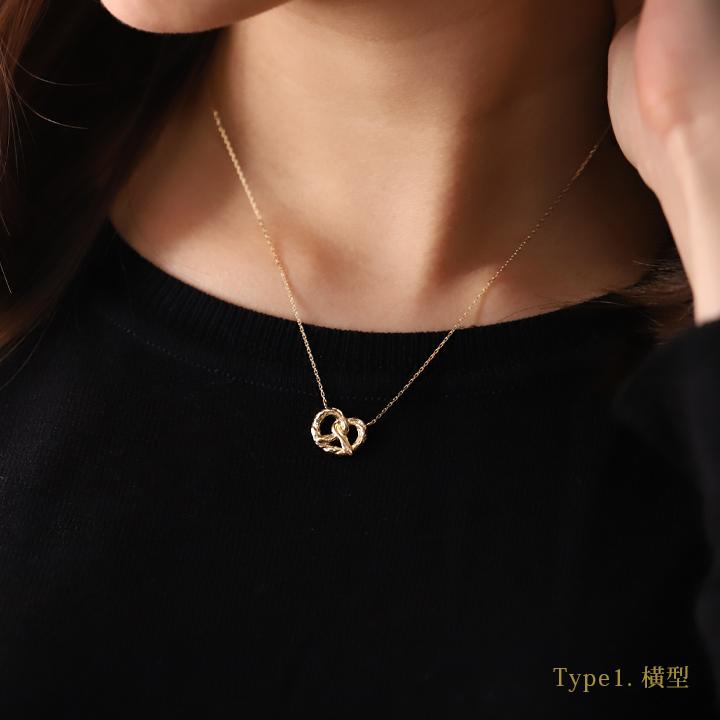 【土日限定8000円OFFクーポン有】 18金ネックレス k18 ネックレス 18金 プレッツェル スイーツ お菓子 ロングネックレス 18k k18ネックレス | DEVAS | 01