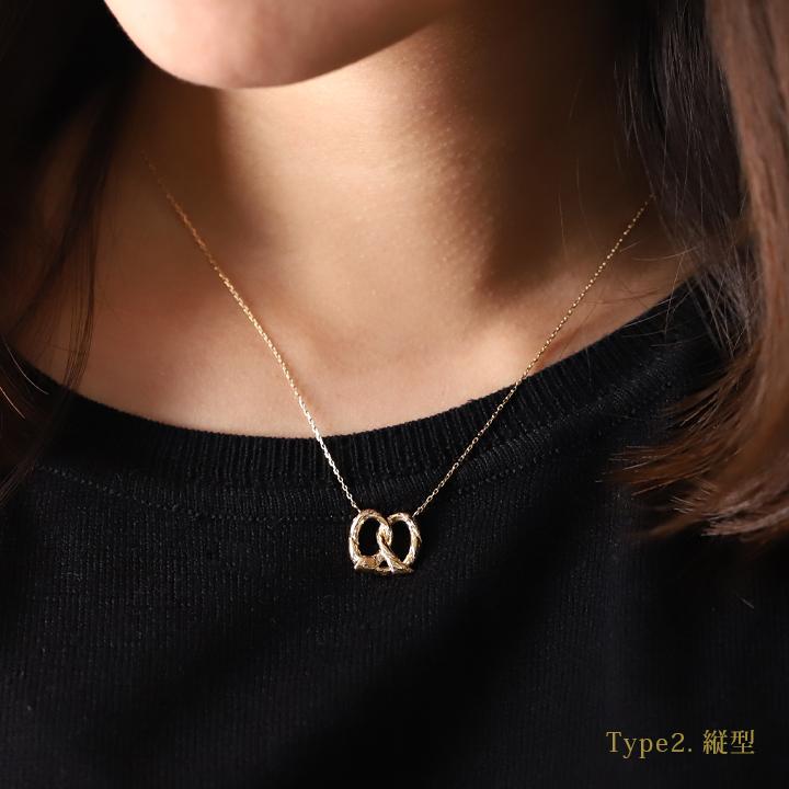 【土日限定8000円OFFクーポン有】 18金ネックレス k18 ネックレス 18金 プレッツェル スイーツ お菓子 ロングネックレス 18k k18ネックレス | DEVAS | 02