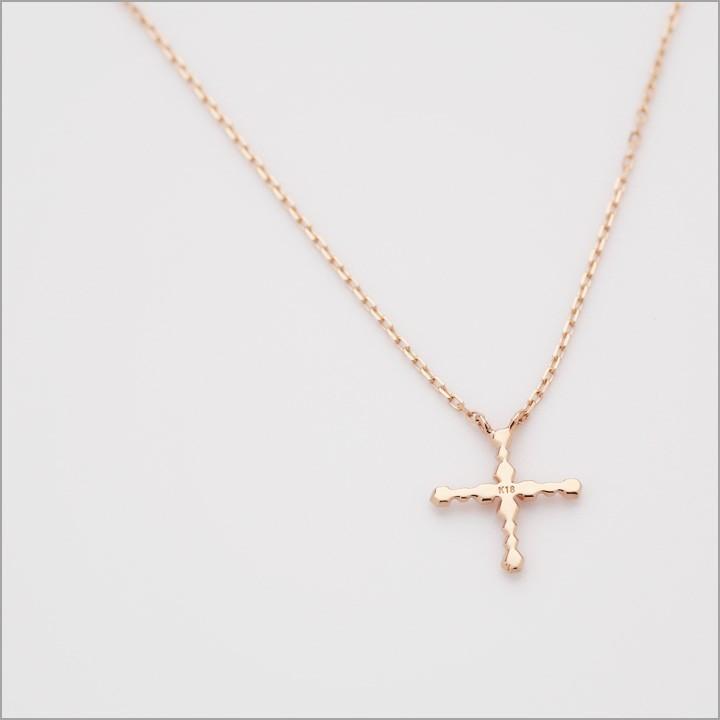 【土日限定2500円OFFクーポン有】 18金ネックレス k18 ネックレス 18金 ピンクゴールド レディース クロス 十字架 クロスネックレス 18k シンプル 小豆 | DEVAS | 03