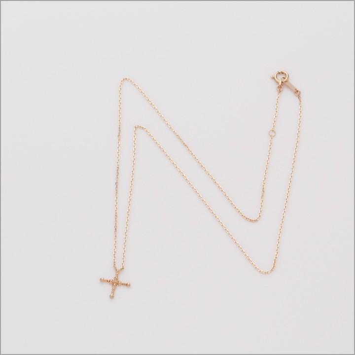 【土日限定2500円OFFクーポン有】 18金ネックレス k18 ネックレス 18金 ピンクゴールド レディース クロス 十字架 クロスネックレス 18k シンプル 小豆 | DEVAS | 04
