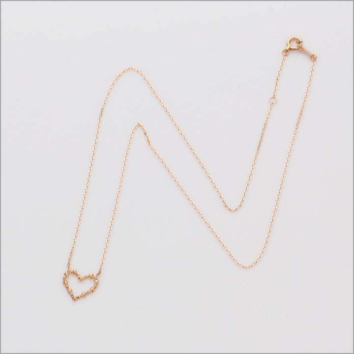 【土日限定2500円OFFクーポン有】 18金ネックレス k18 ネックレス 18金 ピンクゴールド レディース ハート オープンハート 18k あずきチェーン 小豆 | DEVAS | 04