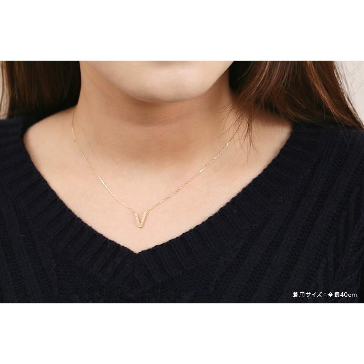 【土日限定3500円OFFクーポン有】 18金ネックレス k18 ネックレス 18金 レディース V V字 Vバー バー k18ネックレス 18k シンプル あずきチェーン 小豆 | DEVAS | 06