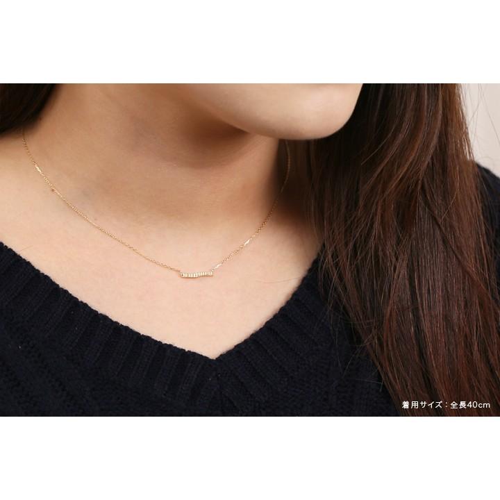 【土日限定3500円OFFクーポン有】 18金ネックレス k18 ネックレス 18金 レディース バー カーブ 18k シンプル あずきチェーン 小豆 k18ネックレス | DEVAS | 06