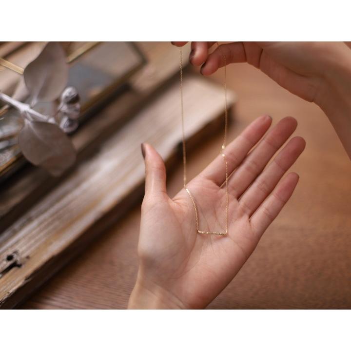 【土日限定3500円OFFクーポン有】 18金ネックレス k18 ネックレス 18金 レディース バー ストレート 18k シンプル あずきチェーン 小豆 k18ネックレス | DEVAS | 08