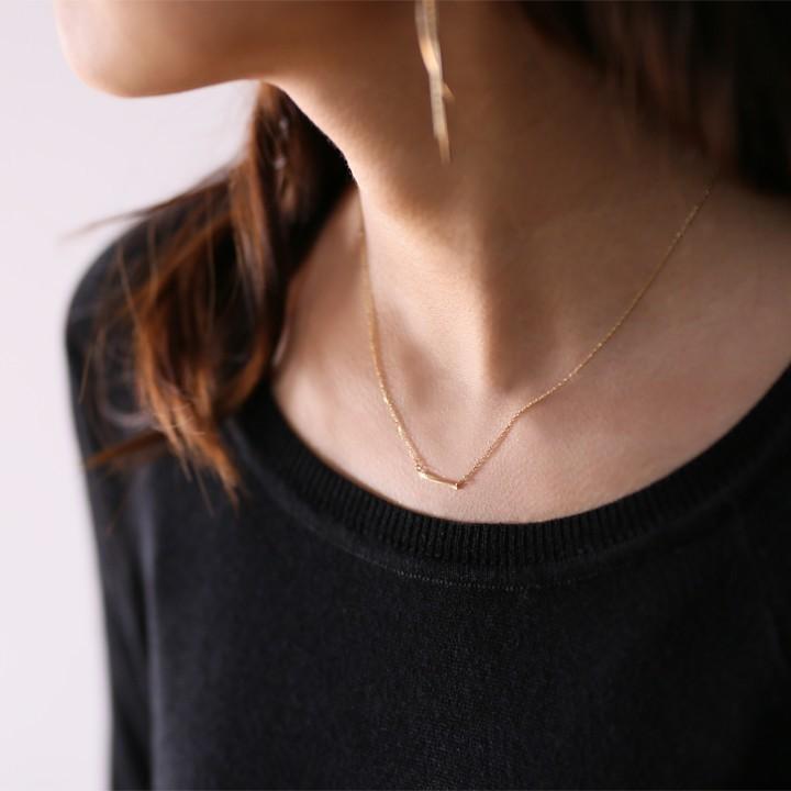 【土日限定2000円OFFクーポン有】 18金ネックレス k18 ネックレス 18金 レディース バー ツイスト ストレート 18k あずきチェーン 小豆 k18ネックレス | DEVAS | 07
