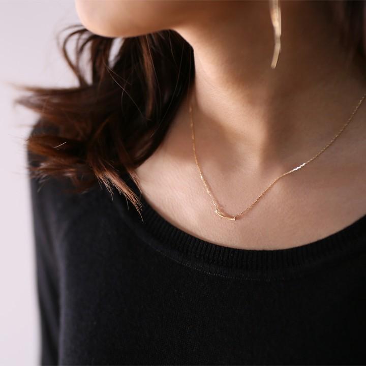 6月土日限定 7%クーポン▼ 18金ネックレス k18 ネックレス 18金 レディース バー ツイスト カーブ 18k あずきチェーン 小豆 k18ネックレス | DEVAS | 06