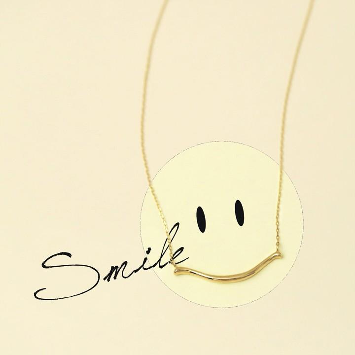 【土日限定4000円OFFクーポン有】  18金ネックレス k18 ネックレス 18金 レディース スマイル カーブ 18k シンプル あずきチェーン 小豆 k18ネックレス | DEVAS | 02