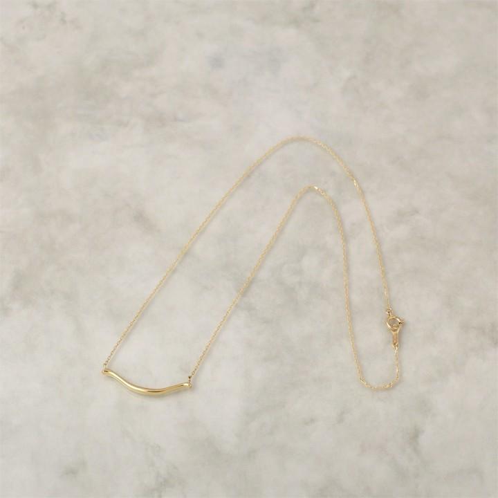 【土日限定4000円OFFクーポン有】  18金ネックレス k18 ネックレス 18金 レディース スマイル カーブ 18k シンプル あずきチェーン 小豆 k18ネックレス | DEVAS | 07