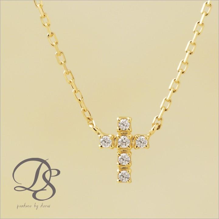 【土日限定3500円OFFクーポン有】 18金ネックレス k18 ネックレス 18金 レディース クロス クロスネックレス ダイヤモンド 18k あずきチェーン 小豆 | DEVAS