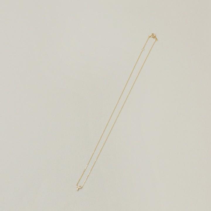 【土日限定3500円OFFクーポン有】 18金ネックレス k18 ネックレス 18金 レディース クロス クロスネックレス ダイヤモンド 18k あずきチェーン 小豆 | DEVAS | 05