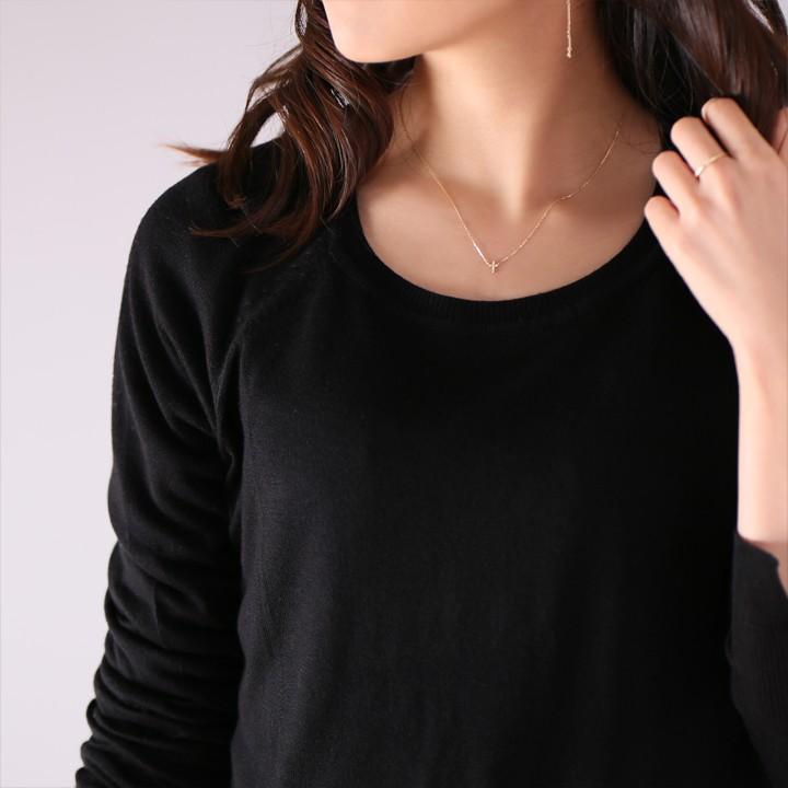 【土日限定3500円OFFクーポン有】 18金ネックレス k18 ネックレス 18金 レディース クロス クロスネックレス ダイヤモンド 18k あずきチェーン 小豆 | DEVAS | 07