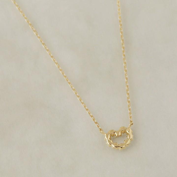 【土日限定3500円OFFクーポン有】 18金ネックレス k18 ネックレス 18金 レディース ハート オープンハート ダイヤモンド 18k あずきチェーン 小豆 | DEVAS | 04