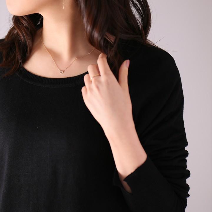 【土日限定3500円OFFクーポン有】 18金ネックレス k18 ネックレス 18金 レディース ハート オープンハート ダイヤモンド 18k あずきチェーン 小豆 | DEVAS | 07