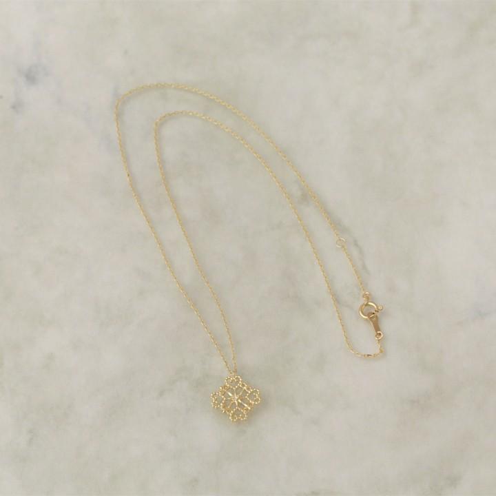 【土日限定3500円OFFクーポン有】 18金ネックレス k18 ネックレス 18金 レディース レース 四角形 ハート ダイヤ ロングネックレス k18ネックレス 18k | DEVAS | 02