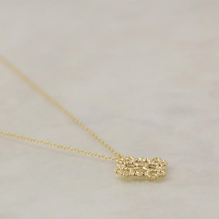【土日限定3500円OFFクーポン有】 18金ネックレス k18 ネックレス 18金 レディース レース 四角形 ハート ダイヤ ロングネックレス k18ネックレス 18k | DEVAS | 03