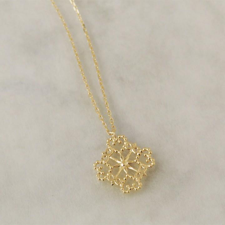 【土日限定3500円OFFクーポン有】 18金ネックレス k18 ネックレス 18金 レディース レース 四角形 ハート ダイヤ ロングネックレス k18ネックレス 18k | DEVAS | 04