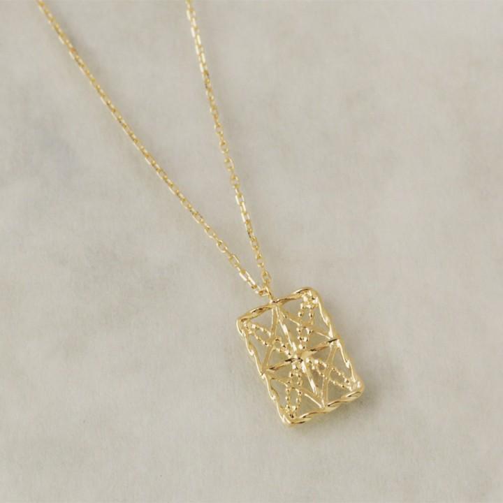 【土日限定4000円OFFクーポン有】 18金ネックレス k18 ネックレス 18金 レディース レース 四角形 ダイヤモンド ロングネックレス k18ネックレス 18k | DEVAS | 03