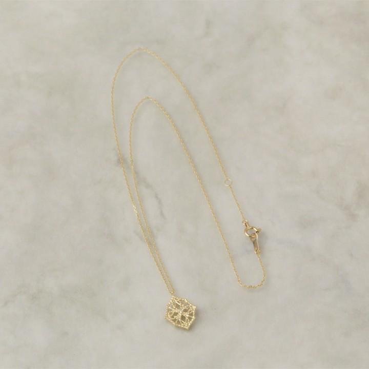 【土日限定3500円OFFクーポン有】 18金ネックレス k18 ネックレス 18金 レディース レース 八角形 ダイヤモンド ロングネックレス k18ネックレス 18k | DEVAS | 01