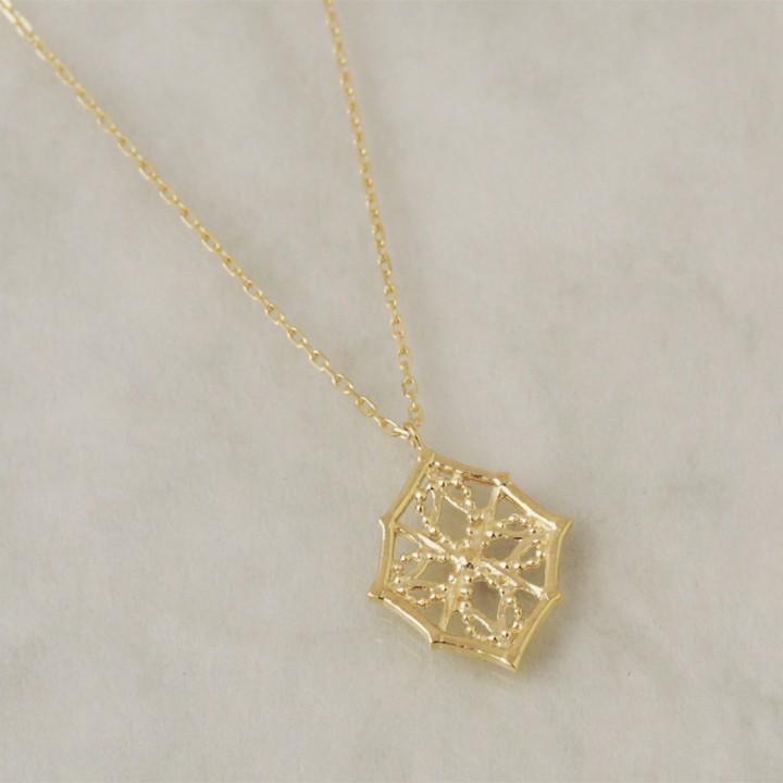 【土日限定3500円OFFクーポン有】 18金ネックレス k18 ネックレス 18金 レディース レース 八角形 ダイヤモンド ロングネックレス k18ネックレス 18k | DEVAS | 03