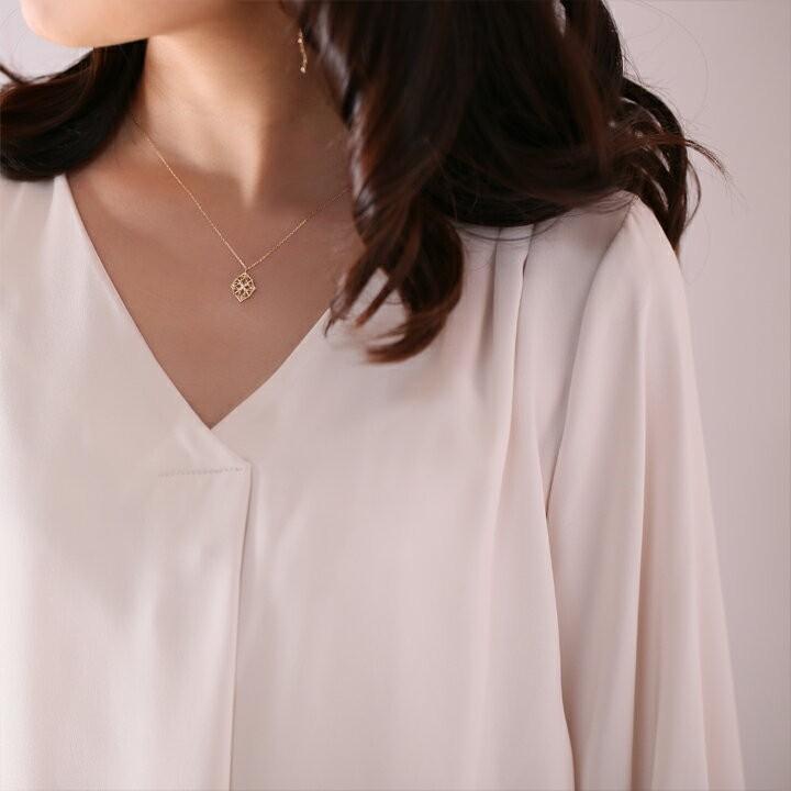 【土日限定3500円OFFクーポン有】 18金ネックレス k18 ネックレス 18金 レディース レース 八角形 ダイヤモンド ロングネックレス k18ネックレス 18k | DEVAS | 06