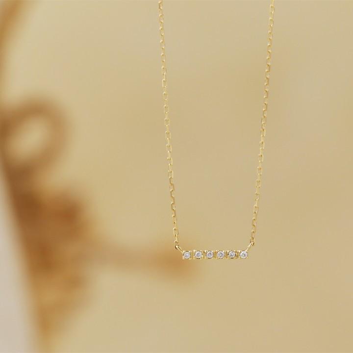 【土日限定3500円OFFクーポン有】 18金ネックレス k18 ネックレス 18金 レディース バー ダイヤモンド 4石 k18ネックレス 18k あずきチェーン 小豆 | DEVAS | 02