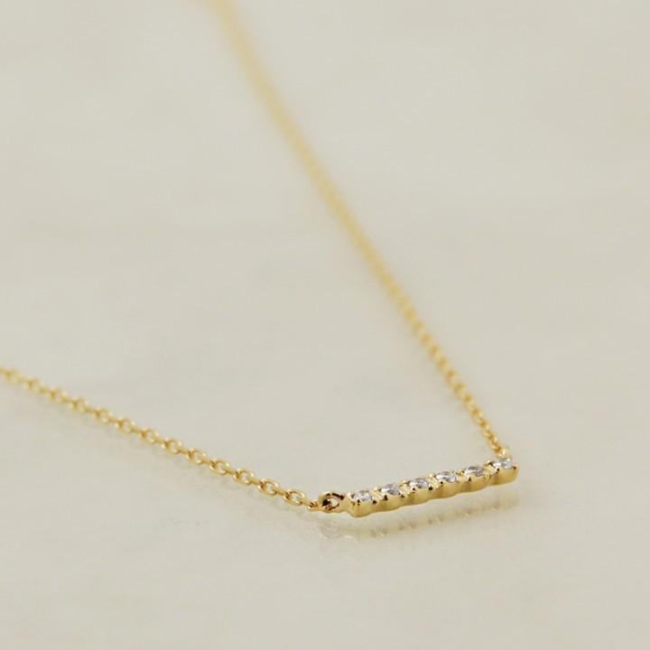 【土日限定3500円OFFクーポン有】 18金ネックレス k18 ネックレス 18金 レディース バー ダイヤモンド 4石 k18ネックレス 18k あずきチェーン 小豆 | DEVAS | 03